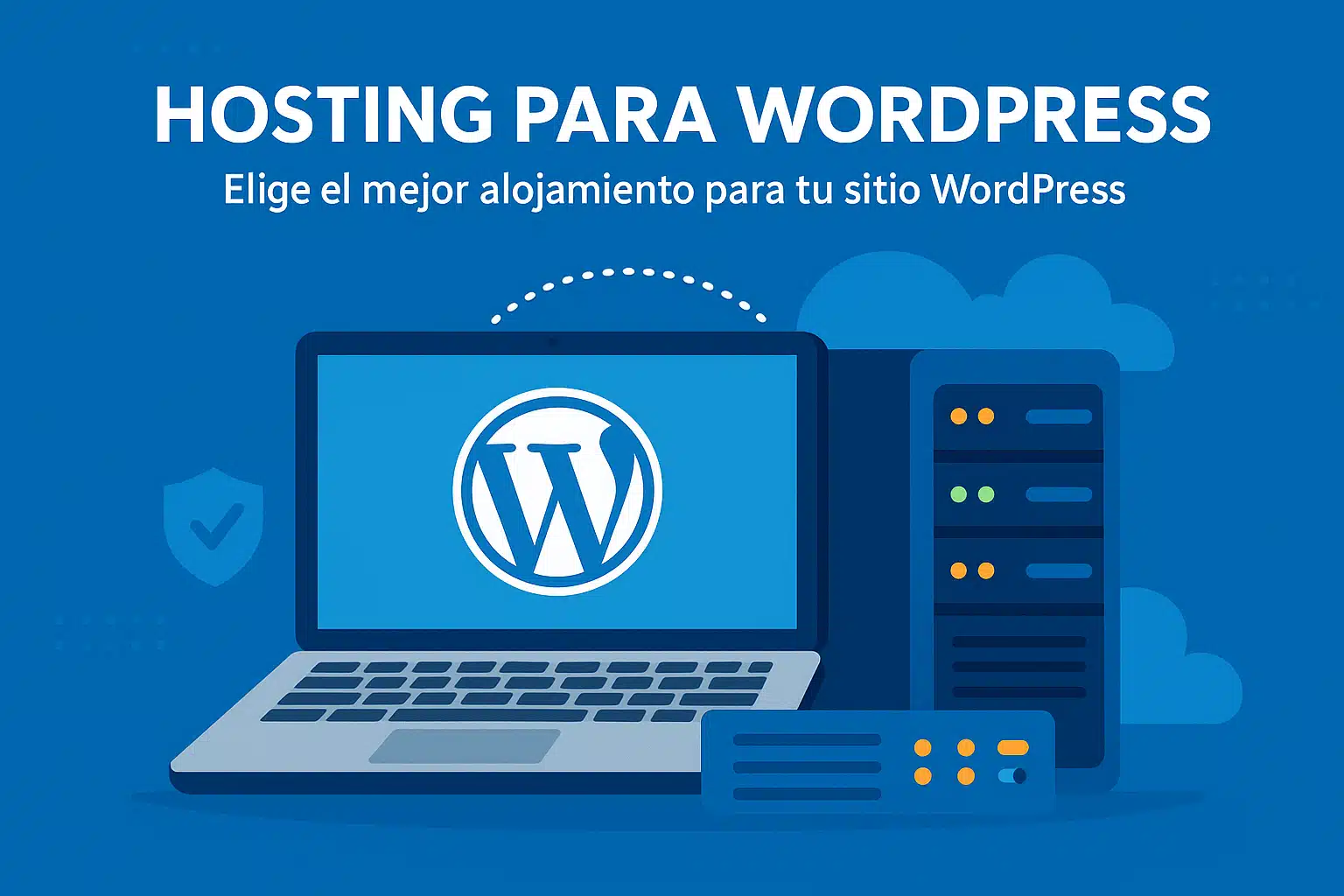 latop con el logo de wordpress